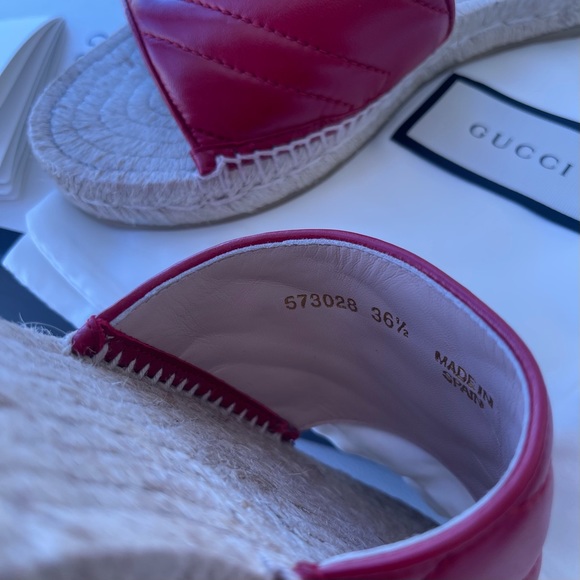 NEW GUCCI RED MARMONT GG ESPADRILLES 100% authentic 36.5 - Picture 4 of 7